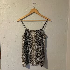 Equipment Black and White Animal Print Camisole 100% Silk size Small